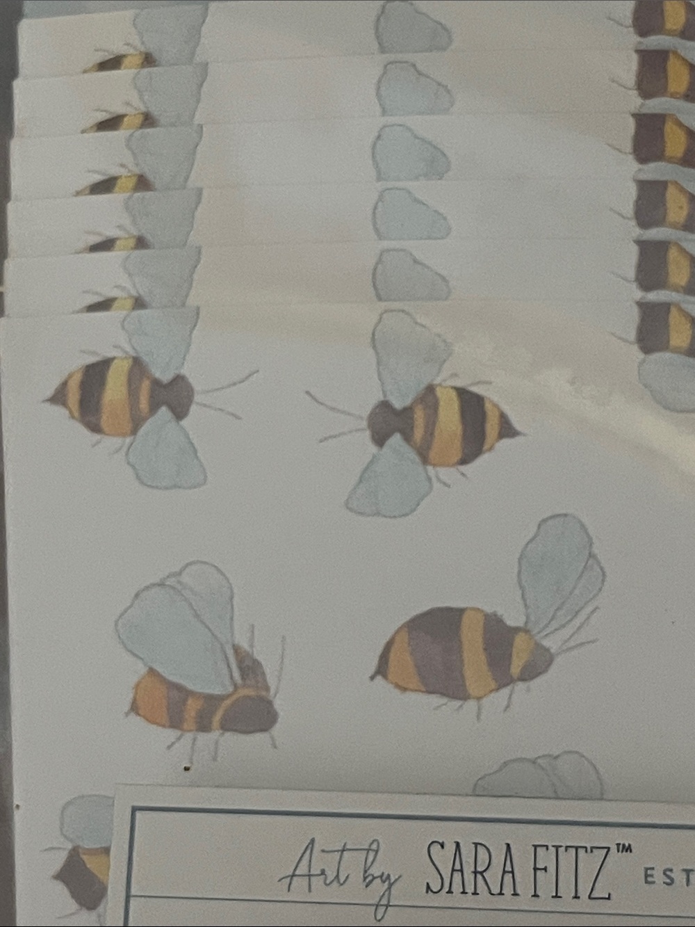 Sara Fitz Blue Bumblebee /Check Paper Party Goods - Picture 5 of 9